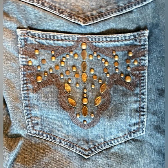 Antik Denim Blue Jeans with Gold Accents - Picture 5 of 6
